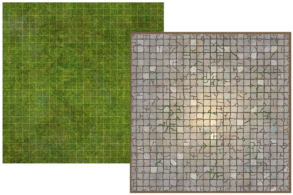 Battle Mat Board: Dungeon And Grassland