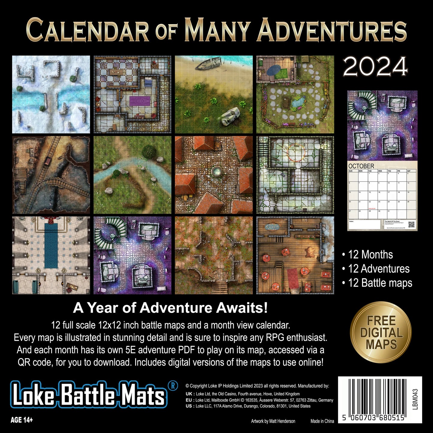 Calendar Of Many Adventures 2024, DISCOUNTED